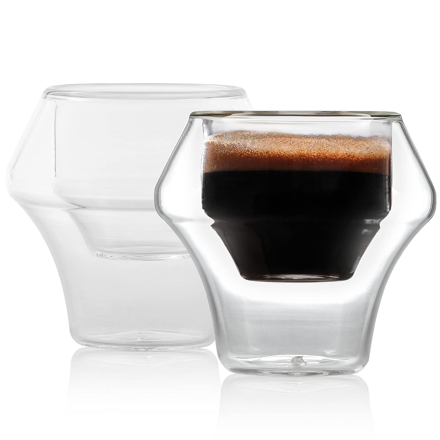 Double Wall Glass Insulated Espresso Shot Glasses (Set of 2)