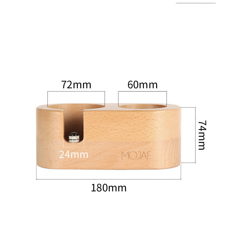 Solid Wood Espresso Tamping Station with Portafilter Holder