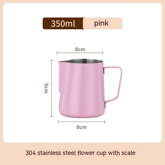 Thick-wall stainless steel milk frothing pitcher, alternate view 2