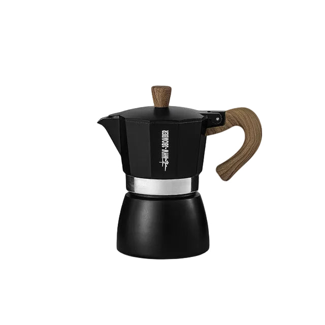 Premium Moka Pot with Wooden Handle — Stovetop Espresso Maker (150ml & 300ml)