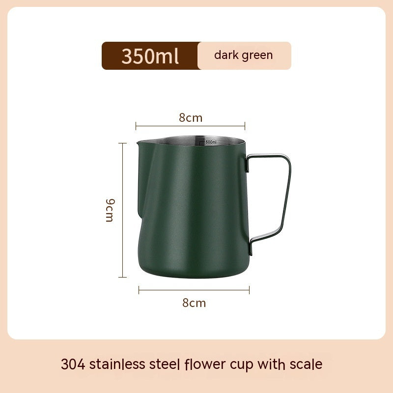 Thick-wall stainless steel milk frothing pitcher, alternate view 3