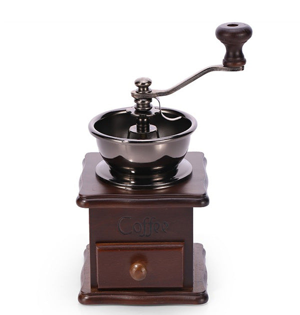 Vintage beechwood coffee grinder, detail view 3