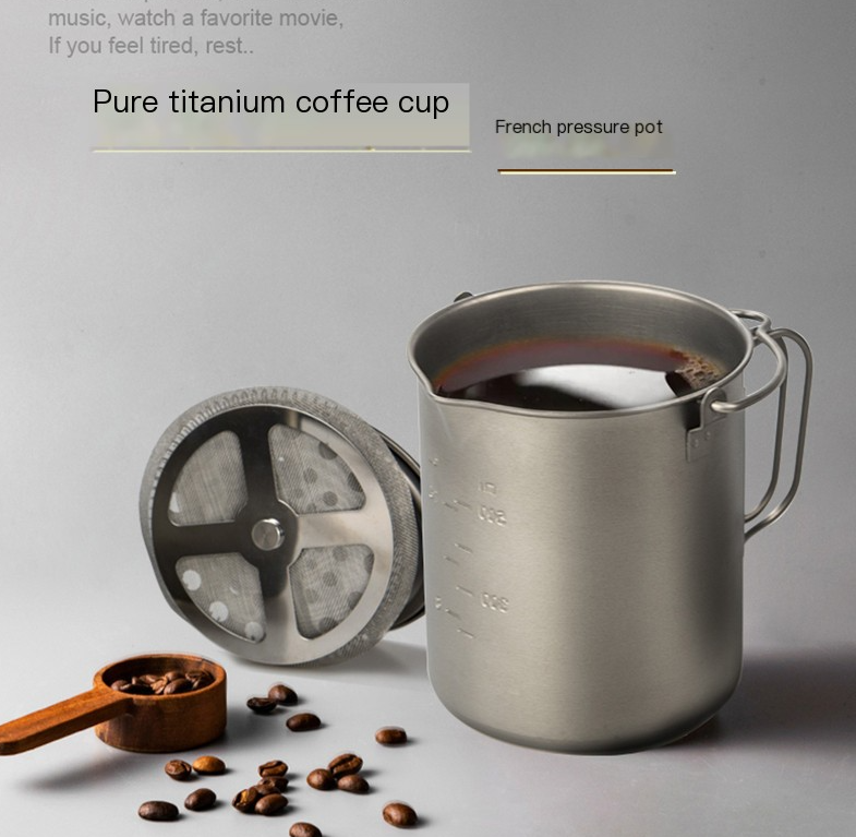 Titanium French press, alternate view 4