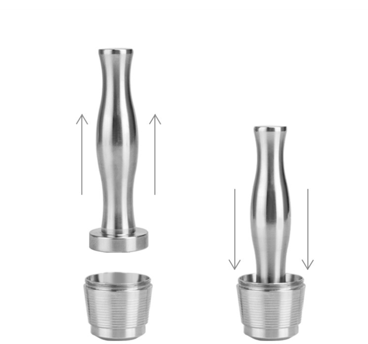 Reusable Nespresso OriginalLine Capsule & Matching Tamper — 304 Stainless Steel