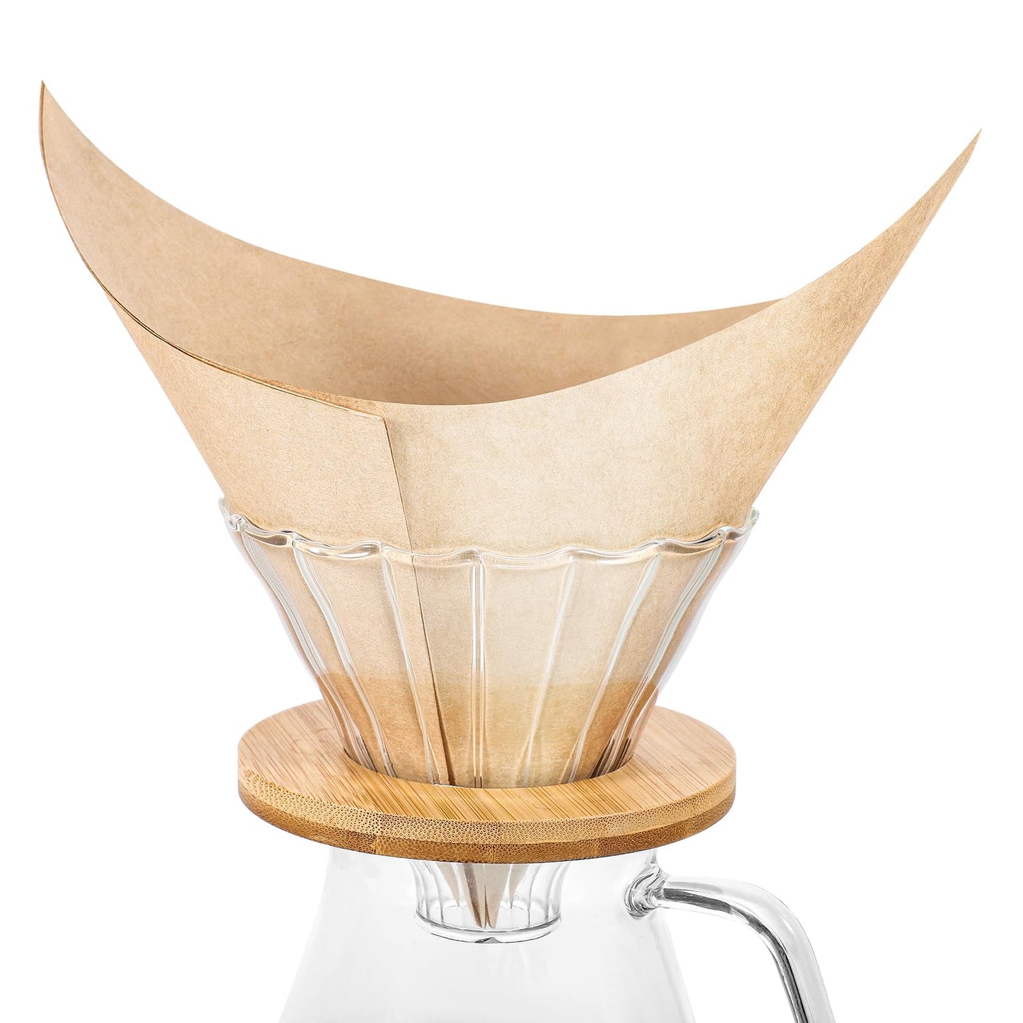 Pre-Folded Square Coffee Filters — Unbleached (60 Pack)