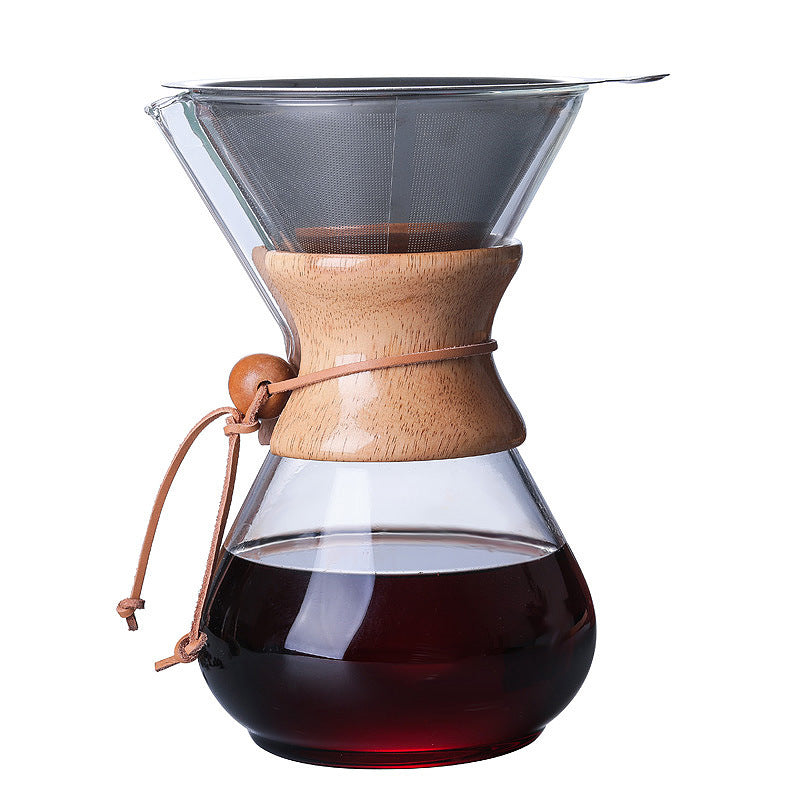 Heat-Resistant Glass Pour-Over Coffee Pot (400–800ml)