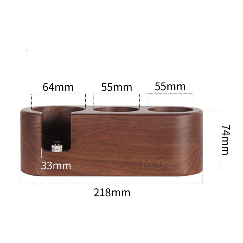 Solid Wood Espresso Tamping Station with Portafilter Holder