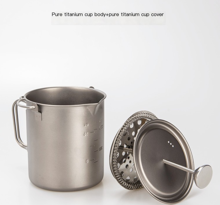 Titanium French press, alternate view 3