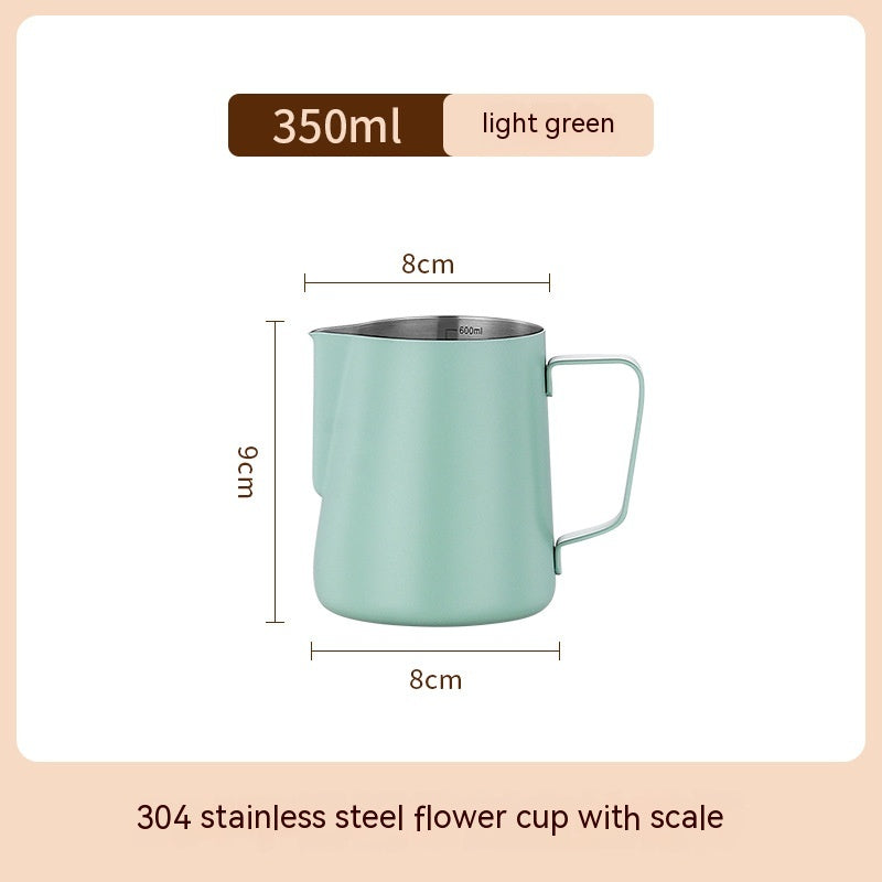 Thick-wall stainless steel milk frothing pitcher, alternate view 4