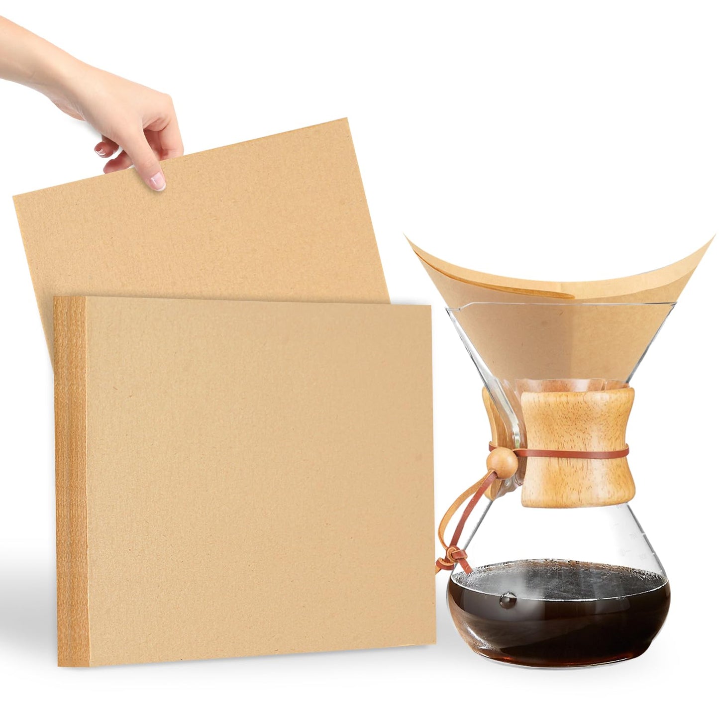 Unbleached Square Coffee Filters — 11 x 11 in (50 Pack)