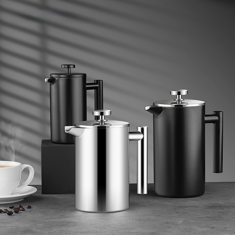 Double-wall stainless steel French press, alternate view 6