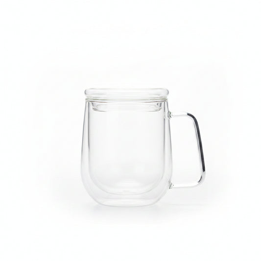 Borosilicate Double-Wall Glass Cup with Glass Lid