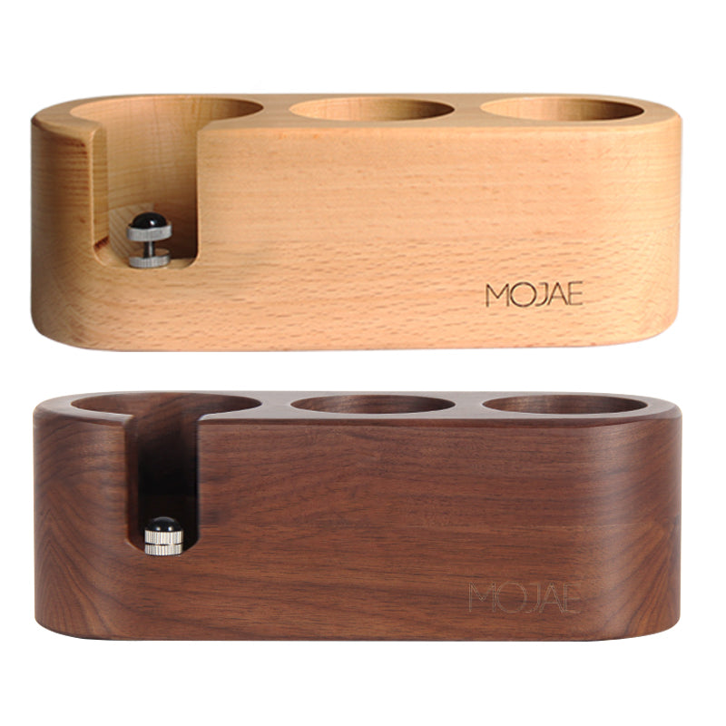 Solid Wood Espresso Tamping Station with Portafilter Holder