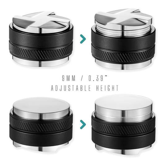 58mm, 2-in-1 Adjustable Espresso Distributor With Fan-Shaped Base