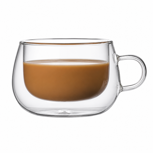 Liquid Suspension Double-Wall Borosilicate Glass Coffee Mug