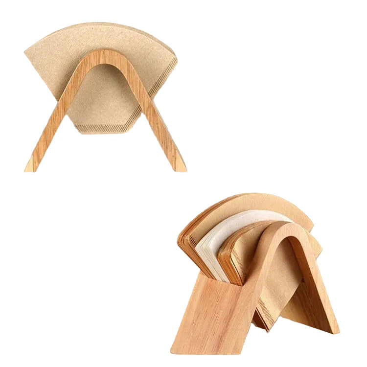 V-Shaped Wooden Pour-Over and Brew Coffee Filter Stand