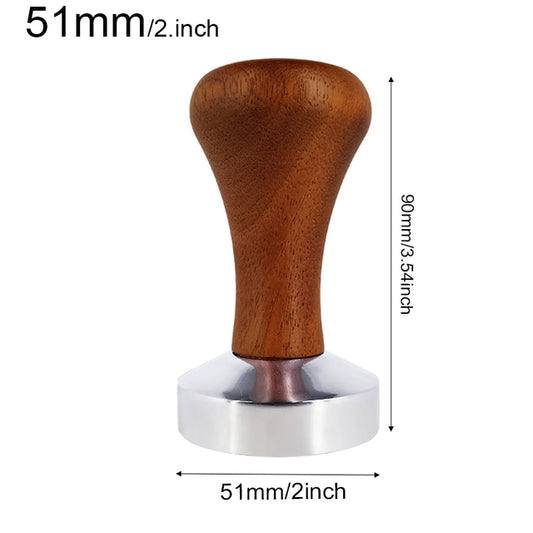 Rosewood Flat Tamp Espresso Press in 51mm, 53mm, and 58mm