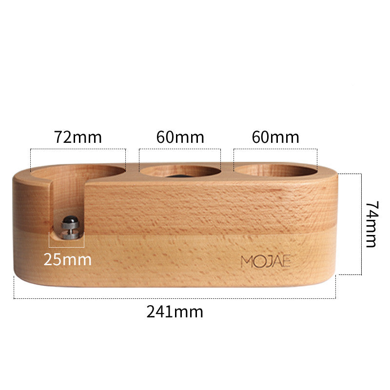 Solid Wood Espresso Tamping Station with Portafilter Holder