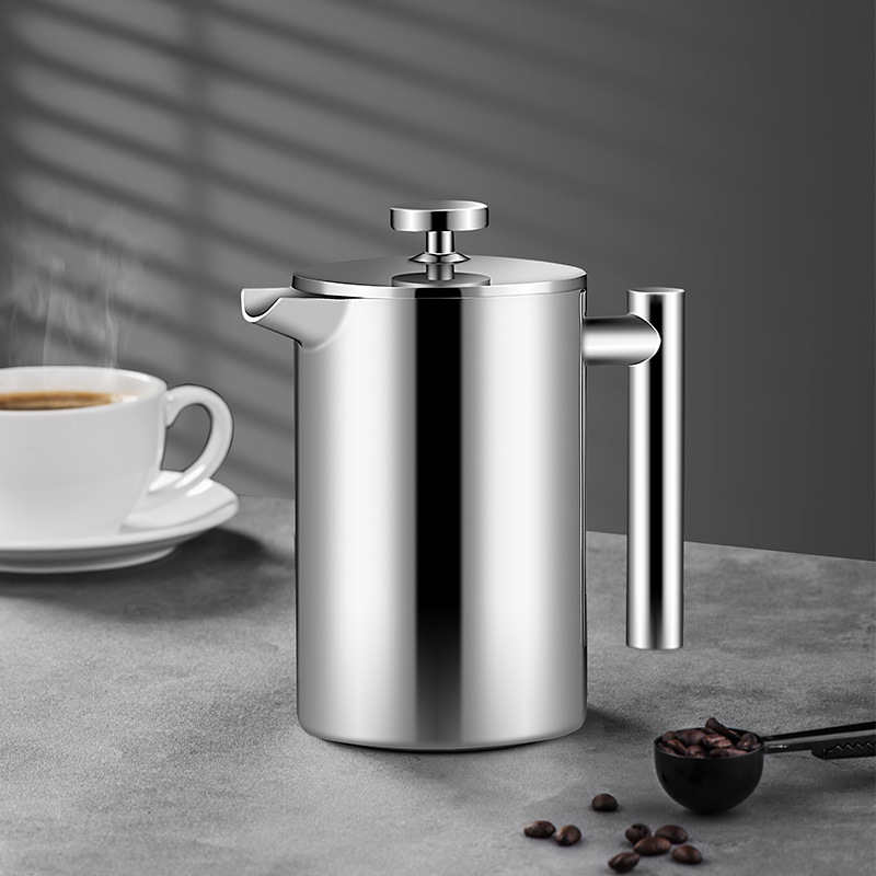 Double-wall stainless steel French press