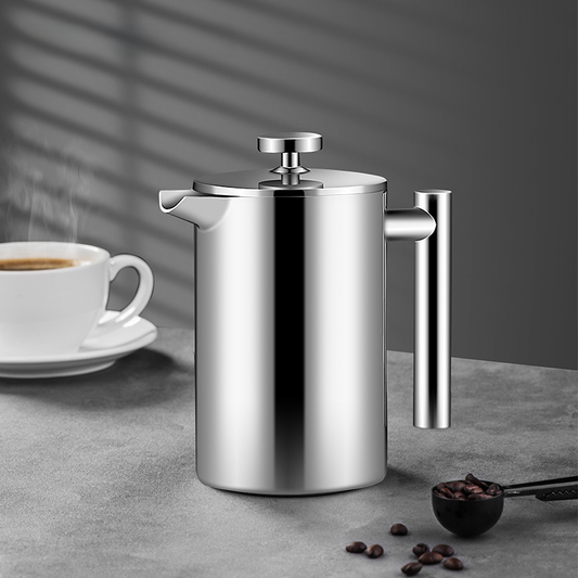 Double-wall stainless steel French press