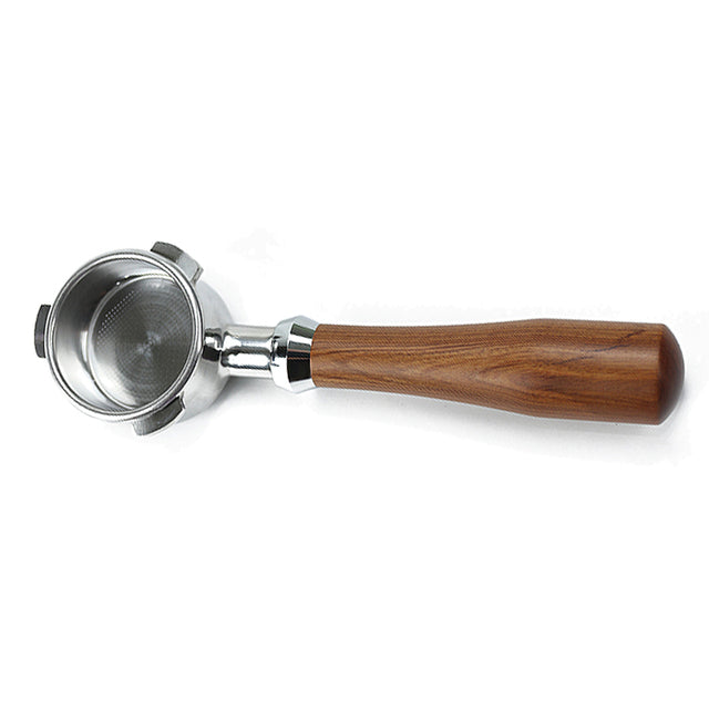 51mm Bottomless Portafilter with Wood Handle — 3-Ear, Basket Included