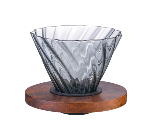 V60-Style Glass & Wood Dripper or Glass Carafe