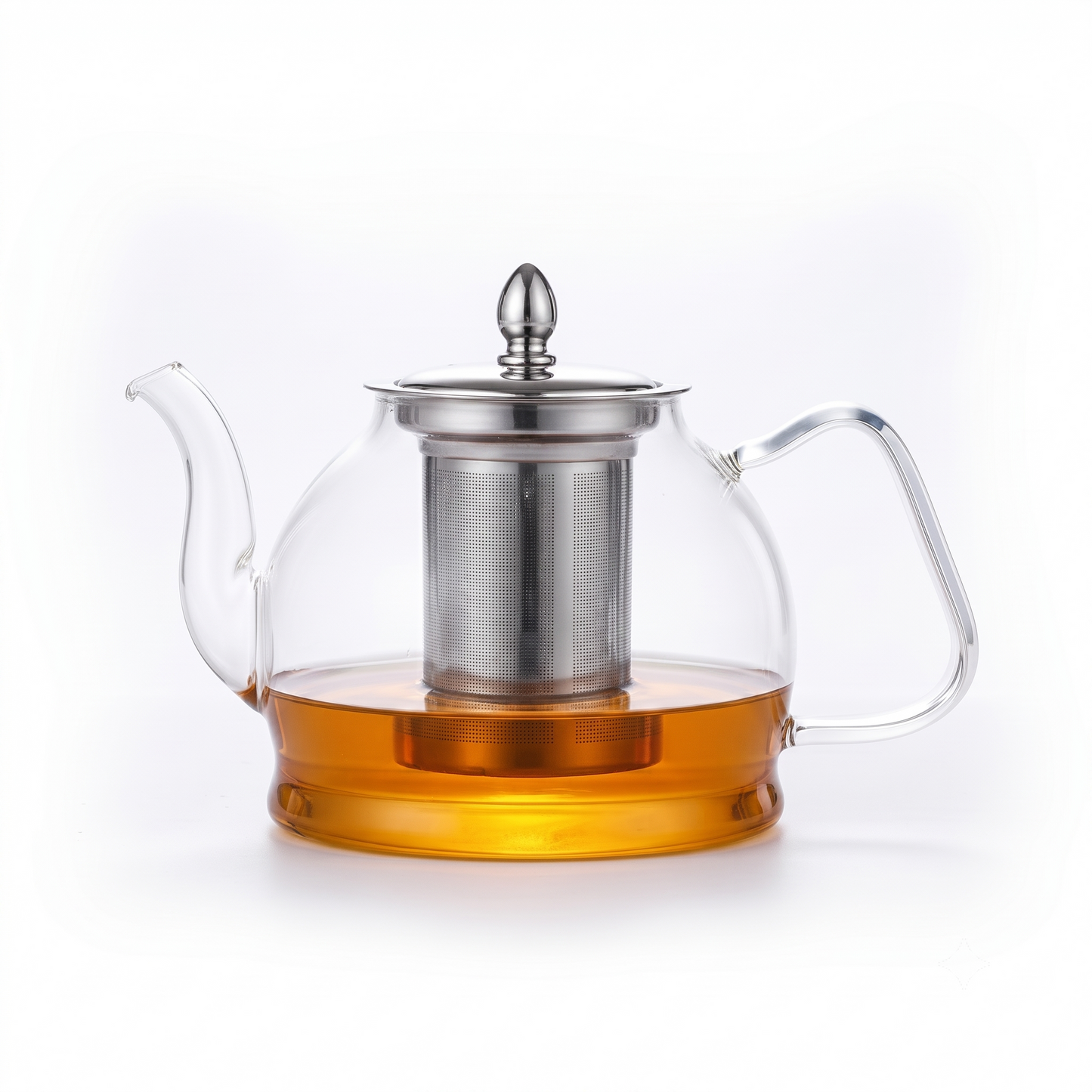 Glass Teapot with Center Infuser — Lead-Free Borosilicate