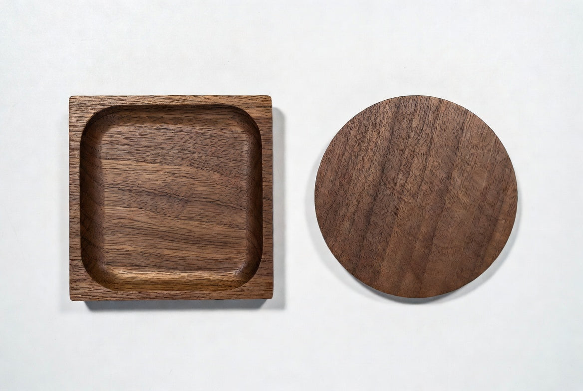 Unpainted Japanese Walnut Insulated Wooden Coaster